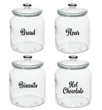 KITCHEN LABELS FOR GLASS JARS TINS CANISTERS TUBS STORAGE BOXES POT TEA STICKERS