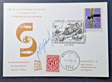 Austria: 1975 Apollo–Soyuz Test Project postcard signed by Valery Kubasov