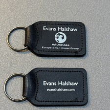 2 X GENUINE VAUXHALL EVANS HALSHAW MAIN DEALER CAR KEY FOB KEY RINGS LEATHER !!!