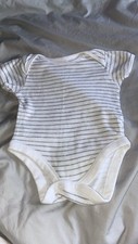 Baby Girl Baby Boy Grey N White Vest 0-3 Months. Asda