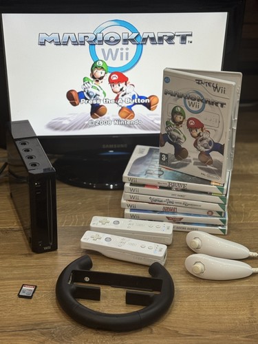 Nintendo wii black console - wii,