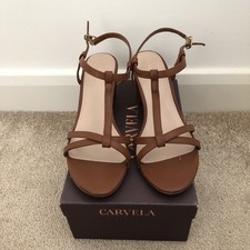 New! CARVELA Tan/Brown Block Heel Strappy Sandals - Size 8/41