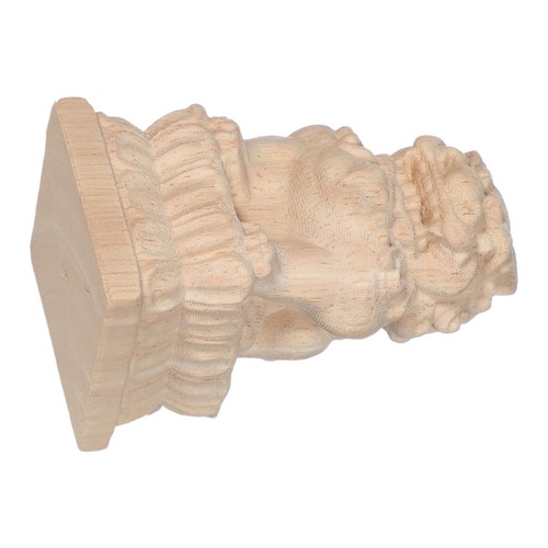 Wood carving lion pillar - pillar, head