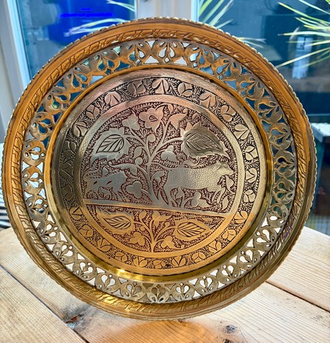Indian brass tray 29 - indian,
