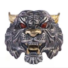 Gothic Ring Lion Tiger Ring Adjustable Thumb Finger Band Mens Ring + Free Bag