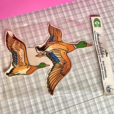 VINTAGE Large German Flying Duck Window Stickers Vinyl Decals Retro Kitsch Bird