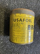 Vintage Tin of USAFOIL SHIMSTOCK with  Brass Foil Sheets Mancave Workshop Bar