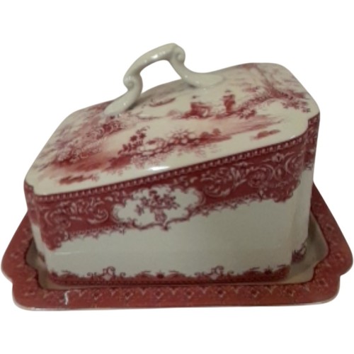 Ceramic butter dish red - ceramic,