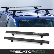 BLACK ROOF MOUNTED CROSS BARS LUGGAGE RACK FOR TOYOTA HILUX REVO MK8 2015-2019