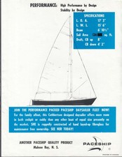 Paceship Daysailer sailboat sales materials Mahone Bay NS 1968-1969