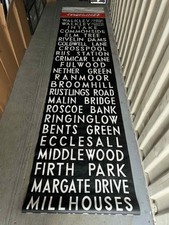 South Yorkshire Transport Sheffield Front Lower Bus Destination Blind 1981