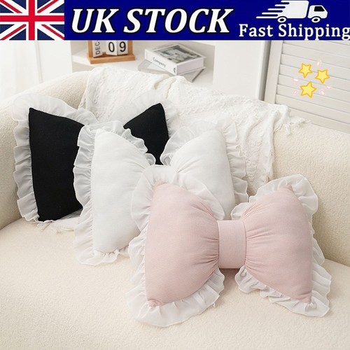 Lace bowknot throw pillow - lace,