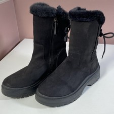 Women's F&F Black Suede Faux