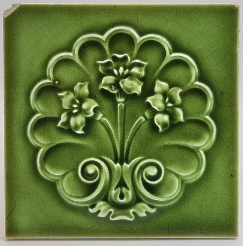 Antique fireplace tile - antique,