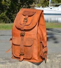 Rucksack Vintage Travel New Brown Backpack Leather Genuine Travel Bag