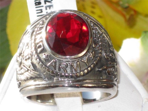 Mens army ring - signet, oval