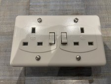 1960s MK Double Plug Socket With Inner Wall Box