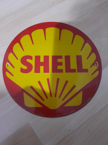 Shell round metal signs - round,