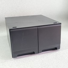 Vintage 1990s 2 Drawer CD Storage Unit Black Ash Wood Holds 40 CD's Retro 