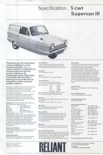 Reliant cwt supervan - 5,