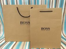 Hard paper shoppers bag Boss by Hugo Boss S or M/L brown store carrier gift bags