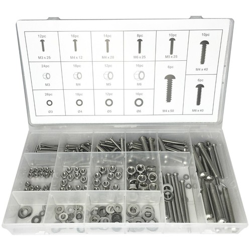 224pc small large nuts - small, washers