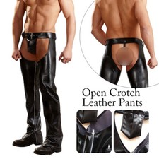 Mens Sexy PU Leather Wetlook