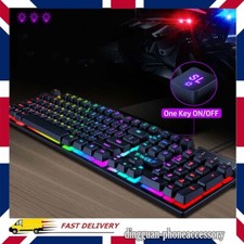 Gaming Gamer LED RGB Backlit USB Wired Mechanical Keyboard For Windows PC