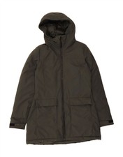 ADIDAS Womens Oversized Hooded Padded Coat UK 8/10 Small Khaki Nylon AP01