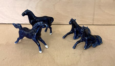 4 Cobalt Blue Porcelain Horse