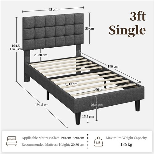 Single upholstered bed - single,