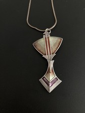 Pat cheney silver and enamel - and,