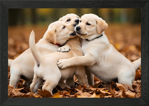Labrador puppies playing - puppies, in
