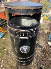 Very Heavy Vintage Cast Iron Litter Bin