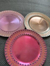 Set of 3 Decorative Charger Plates/ Mehndi Plate/ Henna Thaal/ Handmade 