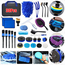 30PCS Car Detailing Brush Set Soft Brush Interior Wheel Valet Pro Cleaning Kits