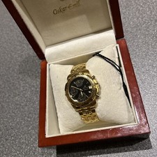 Oskar Emil Caesium 2004 23K Gold Plated Chronograph Mens Watch Boxed And Papers