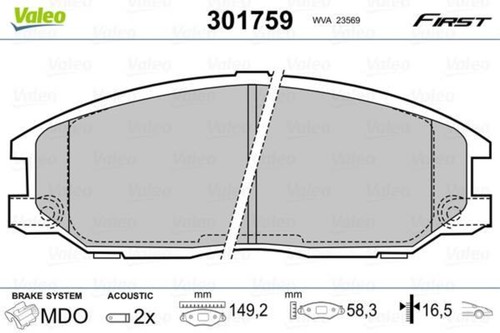 Valeo disc brake - pad, set