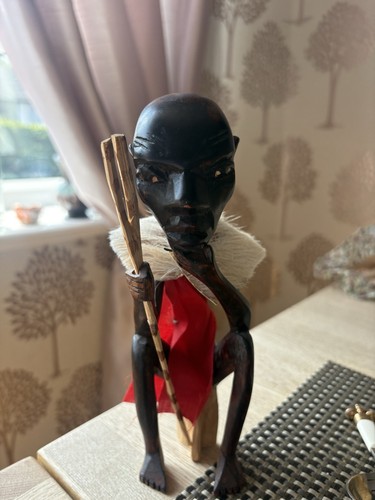 Vintage carved wooden african - vintage,
