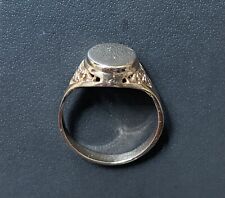 Russian Rose Gold Signet Ring Filigree Scroll Solid Gold 583 14 Ct USSR Vintage