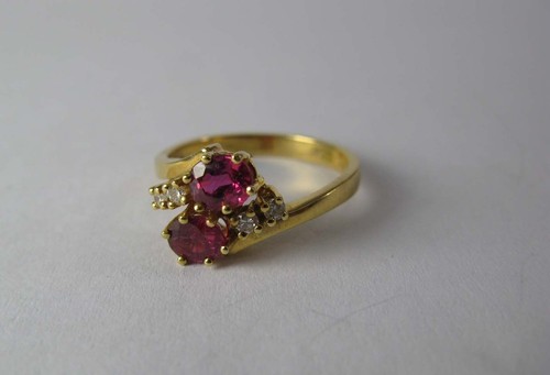 Ruby brilliant ring 750 18ct - ring, 750/18ct