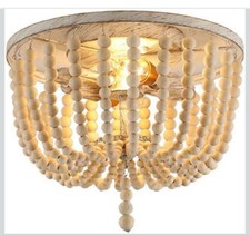 Wooden Beaded Chandelier, Boho