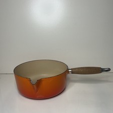 LE CREUSET VOLCANIC ORANGE LARGE SAUCEPAN - 22cm Used No Lid