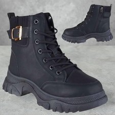 WOMENS LADIES LACE UP ZIP UP