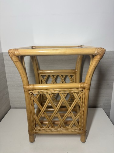Vintage bamboo glass top - glass,
