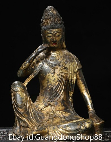 Old chinese bronze gilt - 13.2",