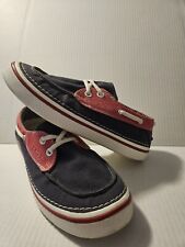 CROCS Hover Canvas Boat Shoes Unisex (M8/W10) Charcoal & Red Slip-On Rubber