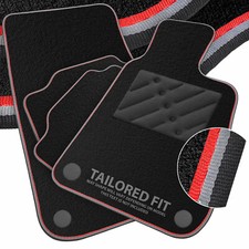 To fit Alfa Romeo Spider S4 1990-1993 Car Mats Tailored Black + Dual Trim [FN]