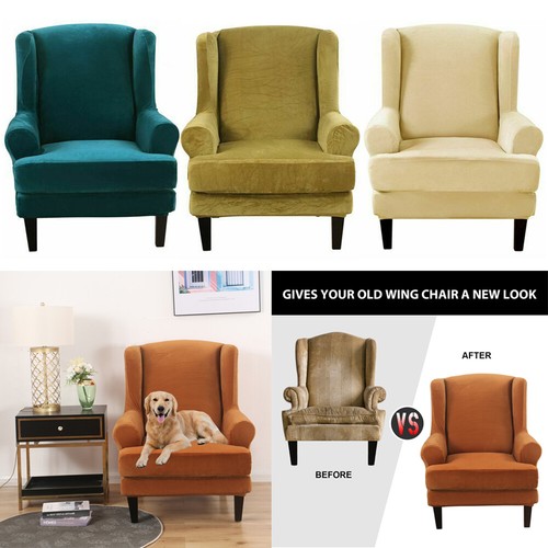 Velvet wingback chair - velvet,