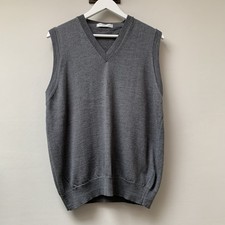 Vintage St Michael Men's Grey Tank Top Sweater Vest Medium 100% Merino Wool